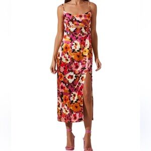 Astr Floral Midi Dress - Size XL